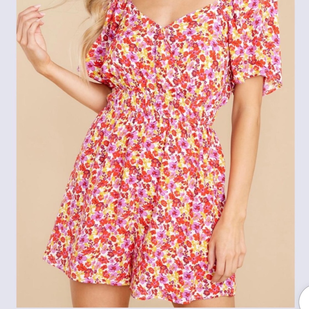 Floral Red Multi Romper